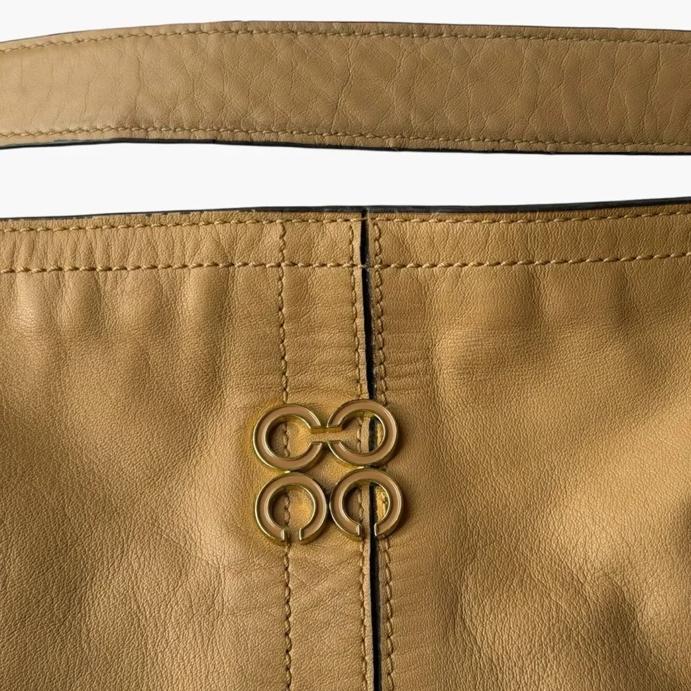 Coach Colette Leather Hobo Bag Tan Python Trim Slouchy Shoulder Bag 16418